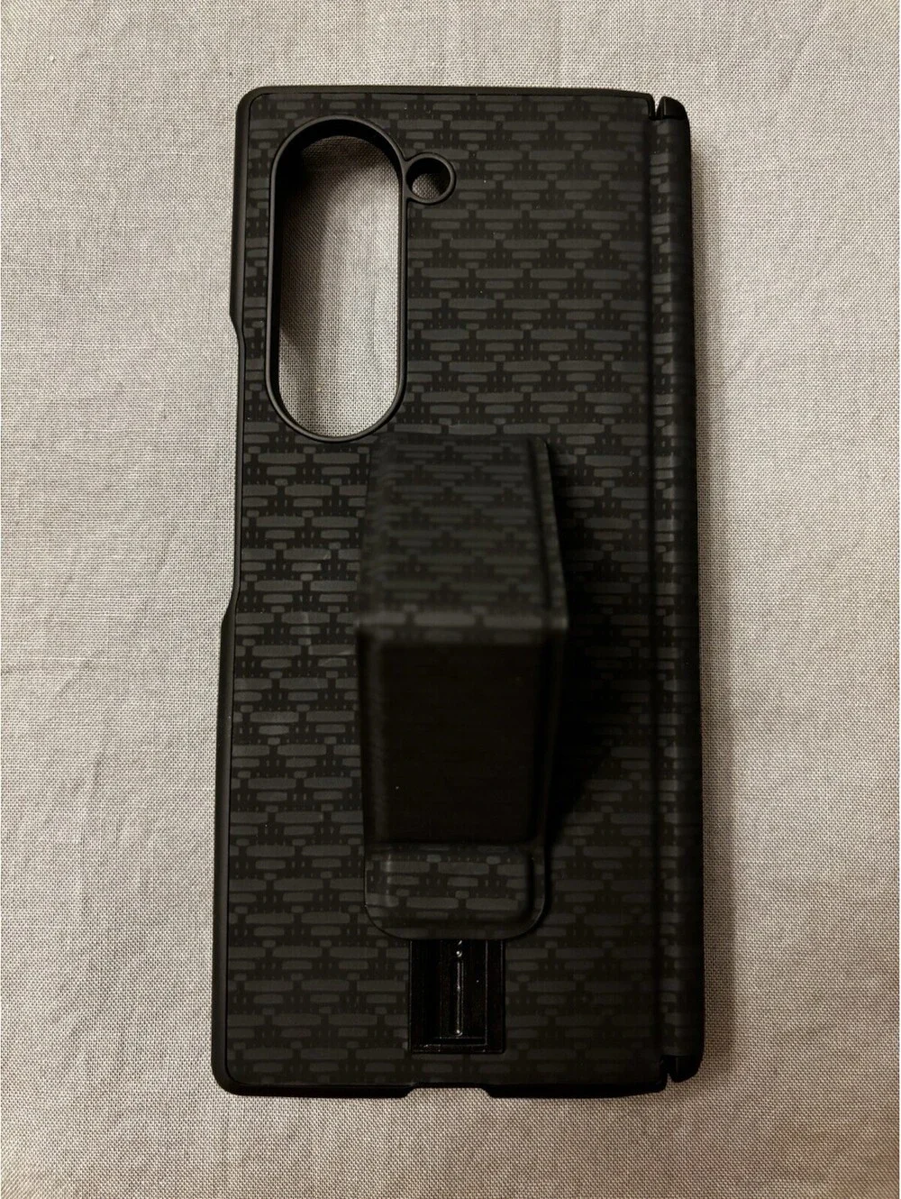 Vizvera Galaxy Z Fold 6 Black Patterned Case with screen protector 2 pack